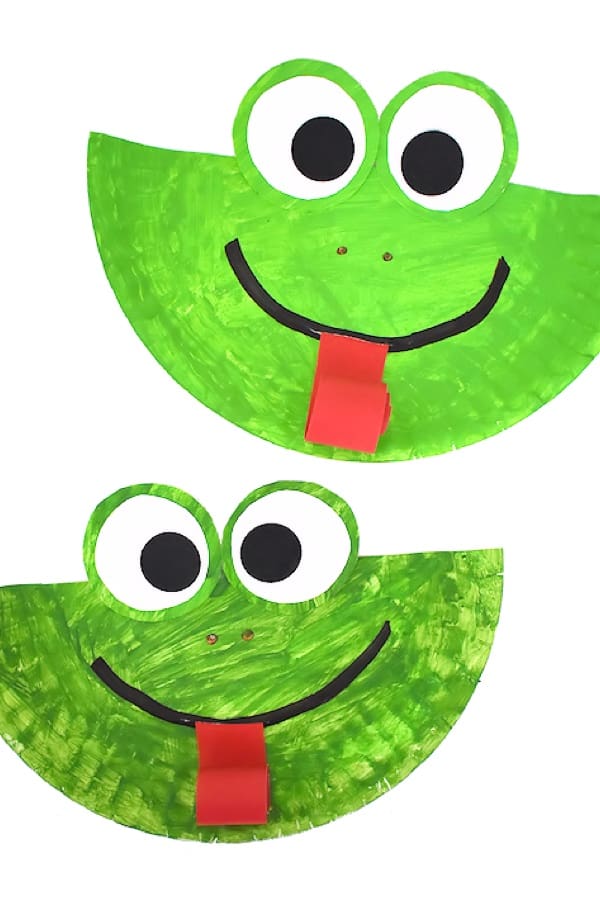 paper plate craft for kids with frog face