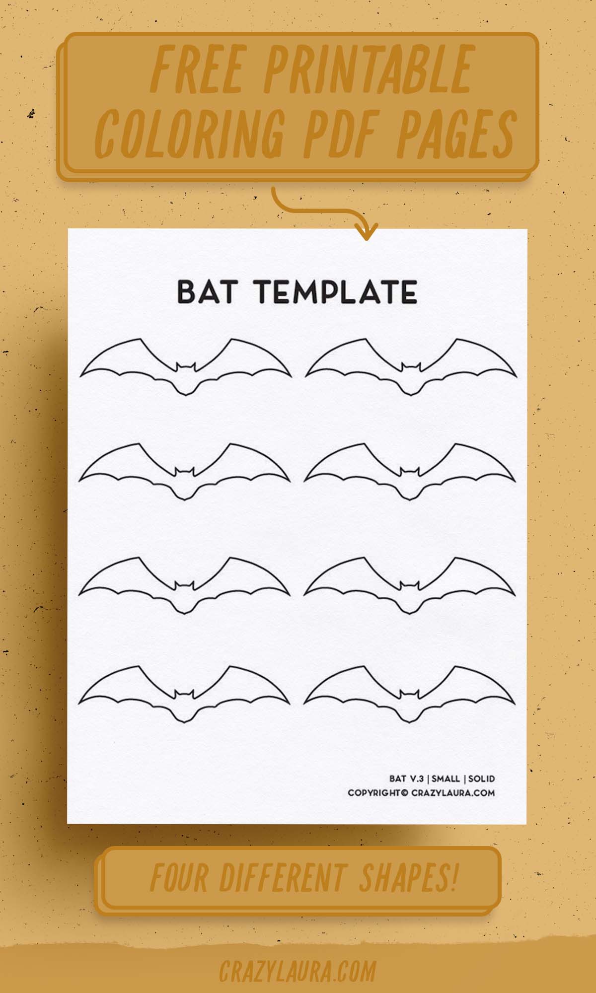stencil outline for bat shapes