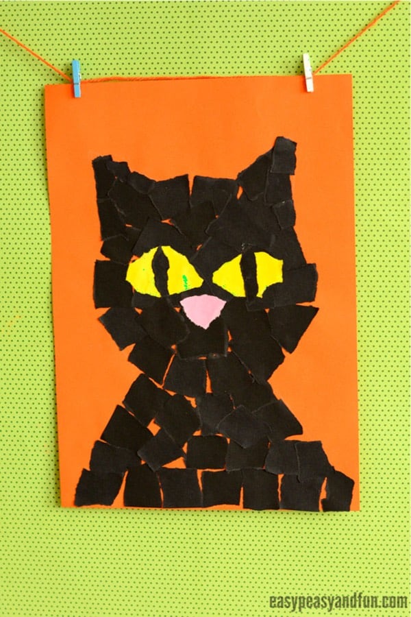 torn construction paper craft for halloween