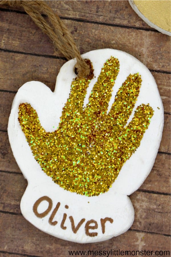 homemade handprint ornament craft for young kids