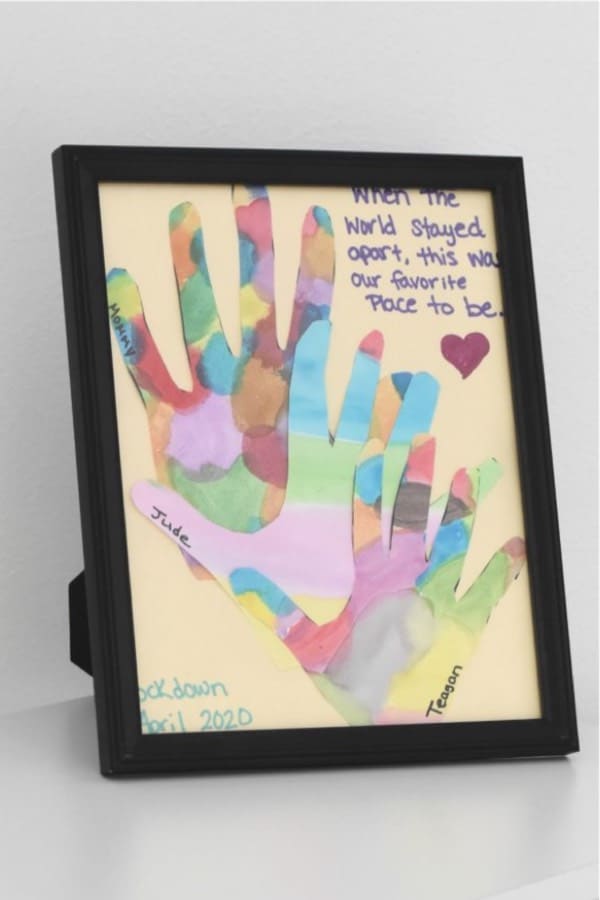 diy gift made with paper handprints