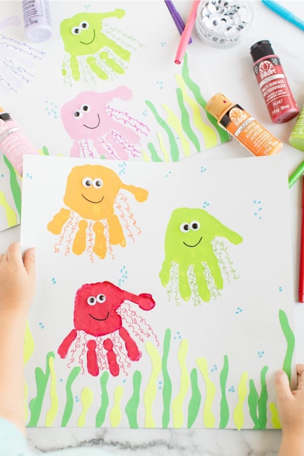 painting hand print craft for kids