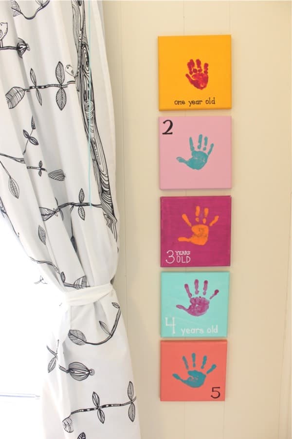 easy canvas art with handprint painting