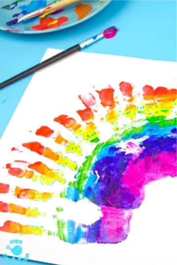 rainbow painting craft tutorial
