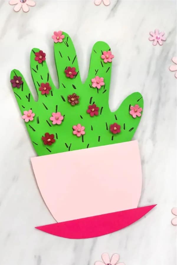 mothers day diy craft for handprint card