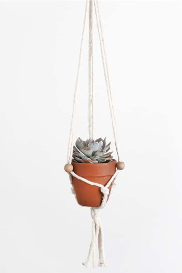 do it yourself mini macrame hanging planter tutorial
