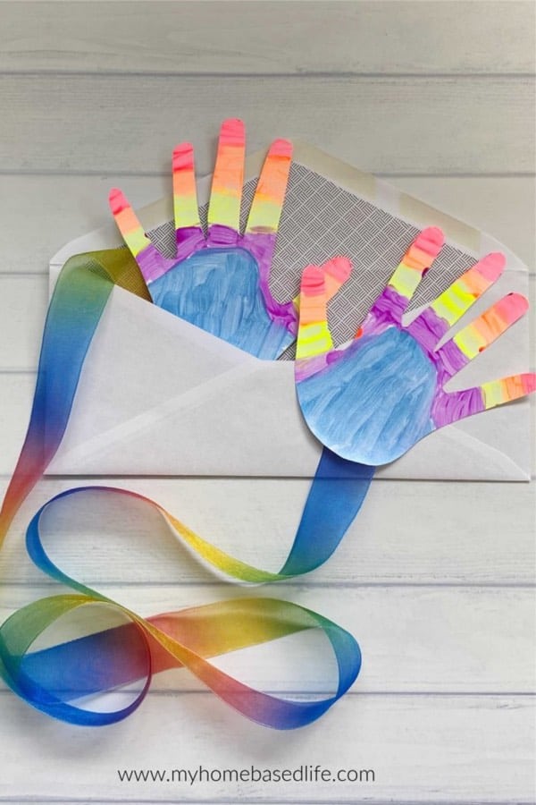 paper craft tutorial for kids with handprint