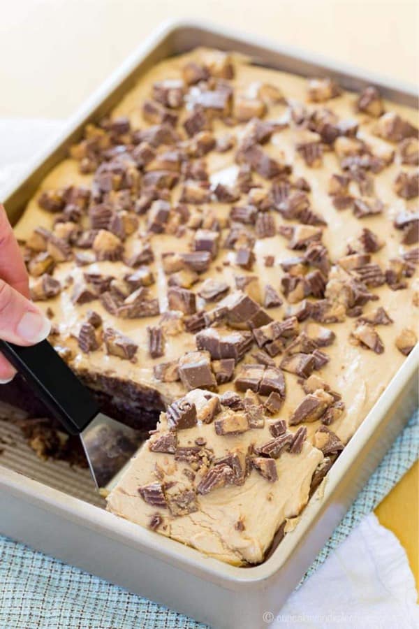 sheet poke cake with peanut butter