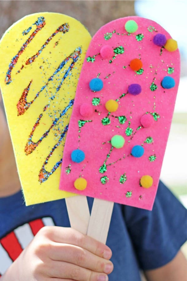 summertime craft idea with glitter paint