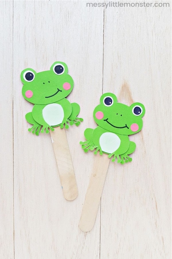 how to make popsicle stick frog puppets