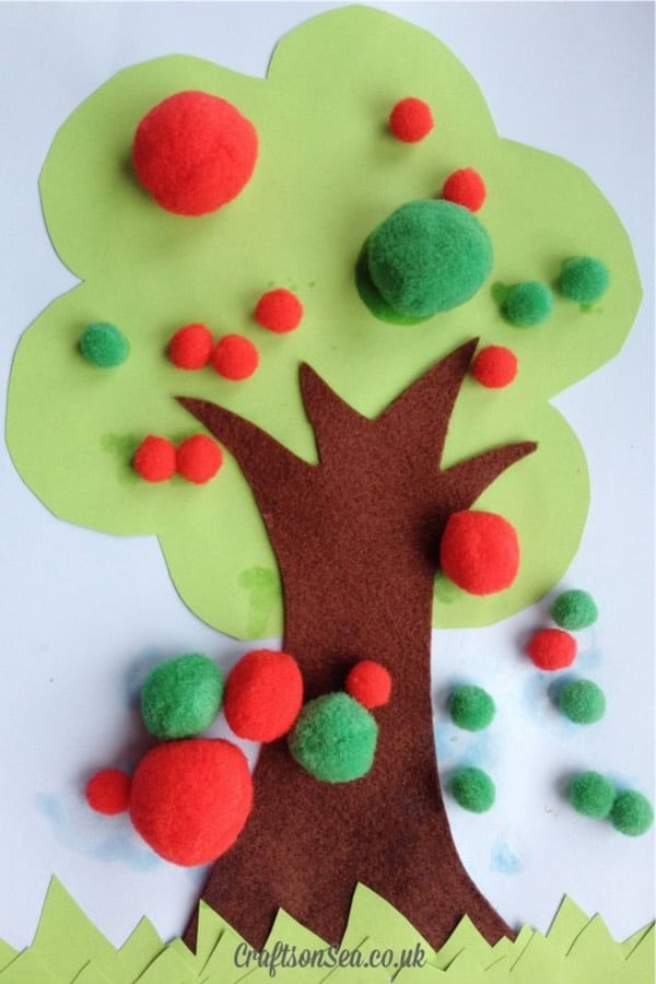 simple to make pom pom craft for preschoolers
