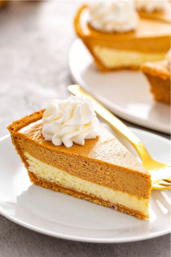 cheesecake and pumpkin dessert for thanksgiving