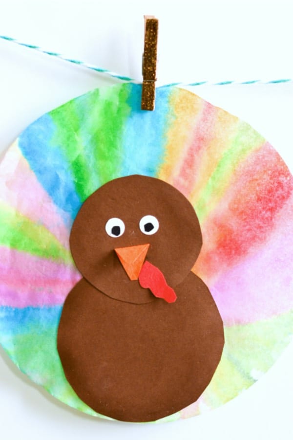 coffee filter turkey craft tutorial for thanksgiving