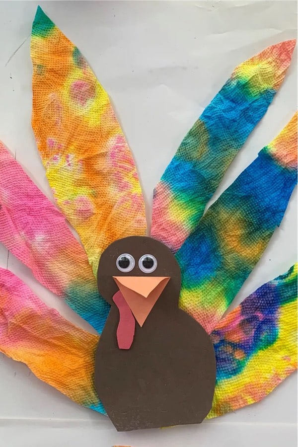 turkey craft for kids with tie dye