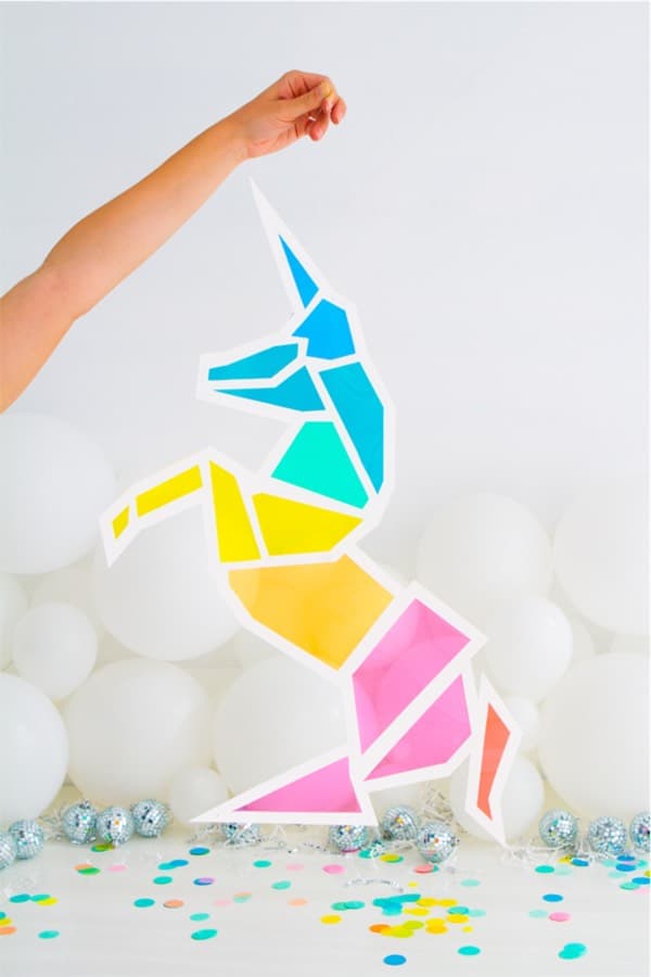 stained glass craft for kids with unicorn