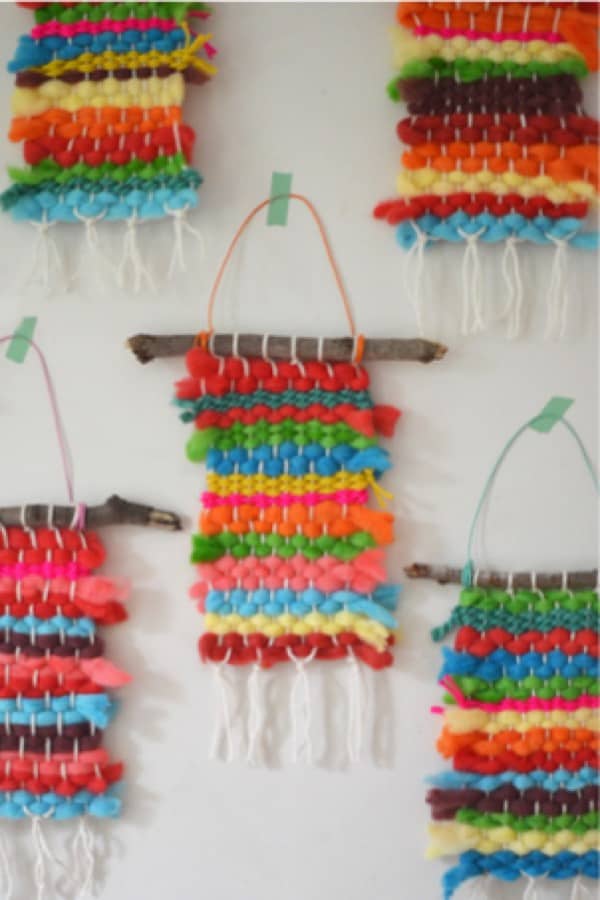 kids craft for yarn weaving