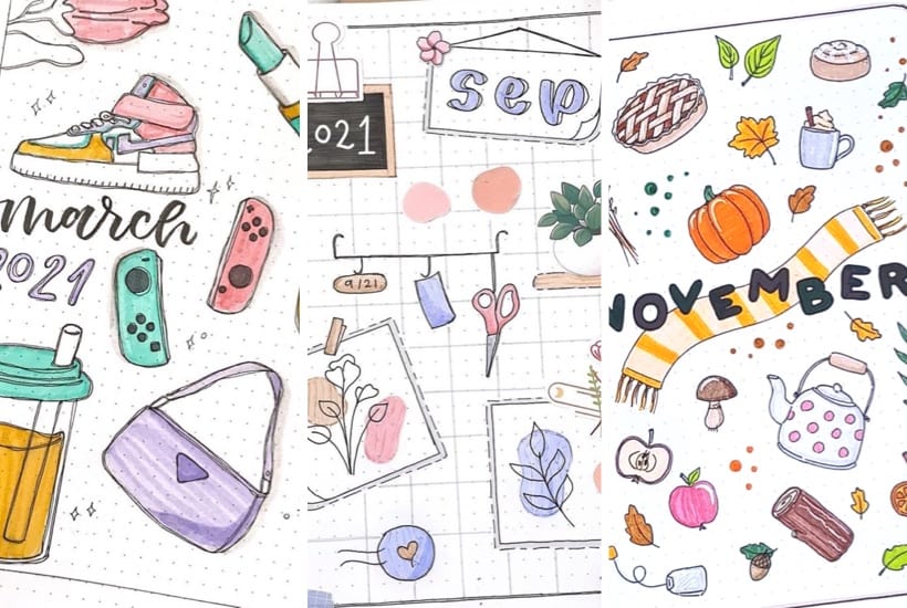 20+ Best Bullet Journal Monthly Covers With Doodles for 2024