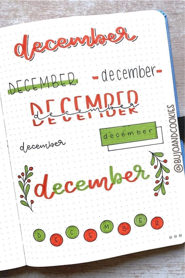 december header doodles for journal