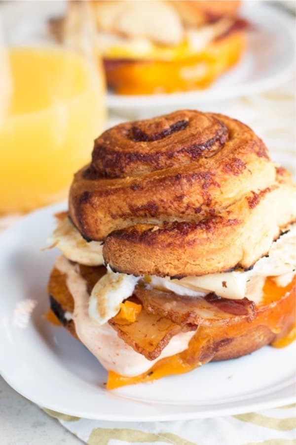 cinnamon roll breakfast sandwich recipe idea