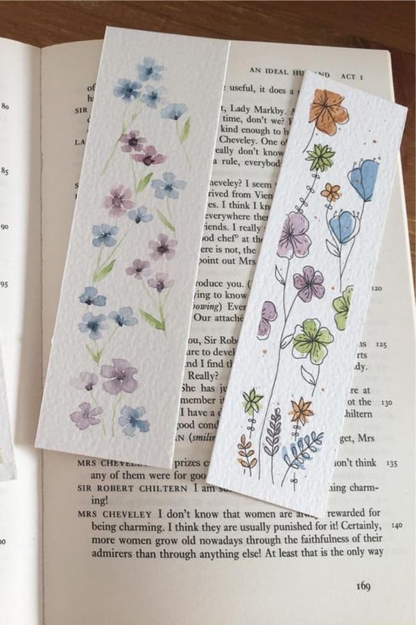 do it yourself watercolor painted bookmark
