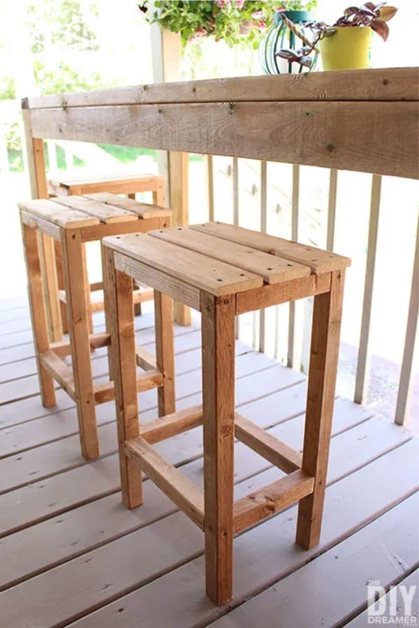 diy wooden bar stools for outside