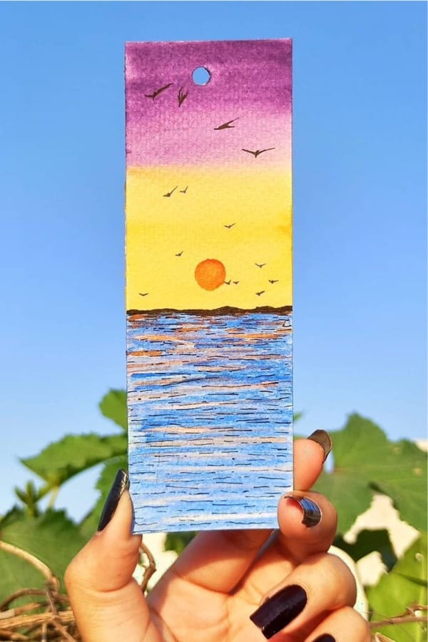 creative idea for hand painted bookmark