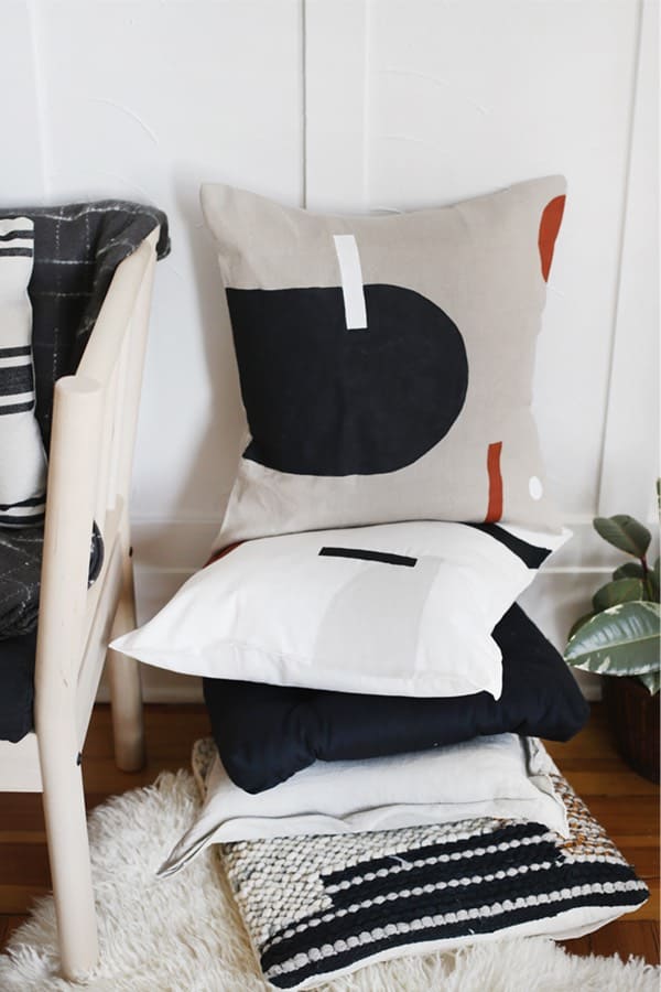modern vibe painted pillow craft