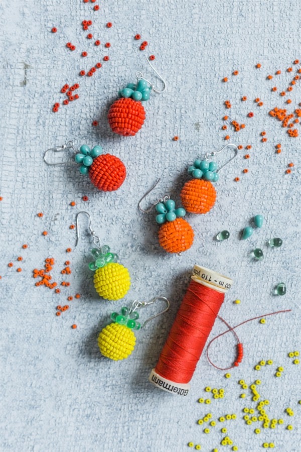 homemade ear ring craft with fruit shape