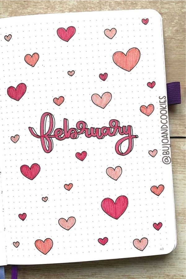 heart doodle themed monthly cover
