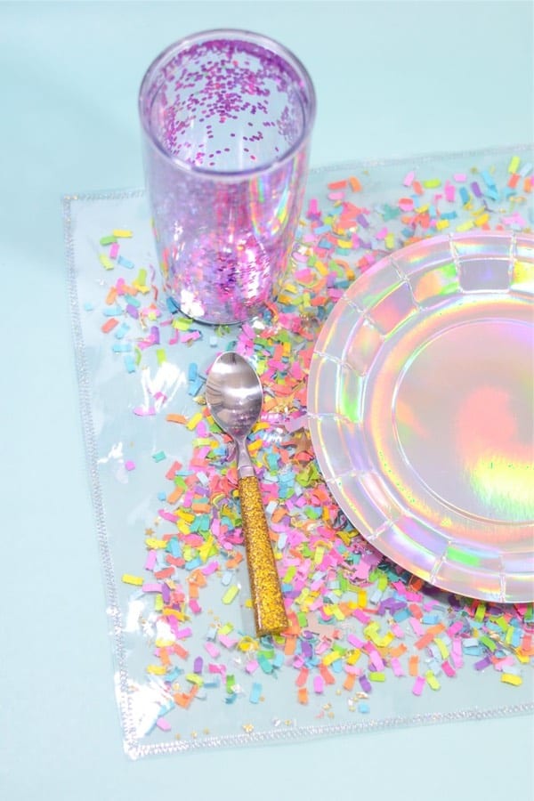 homemade placemat confetti craft for kids