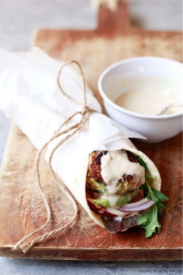 quick to make wrap with falafel