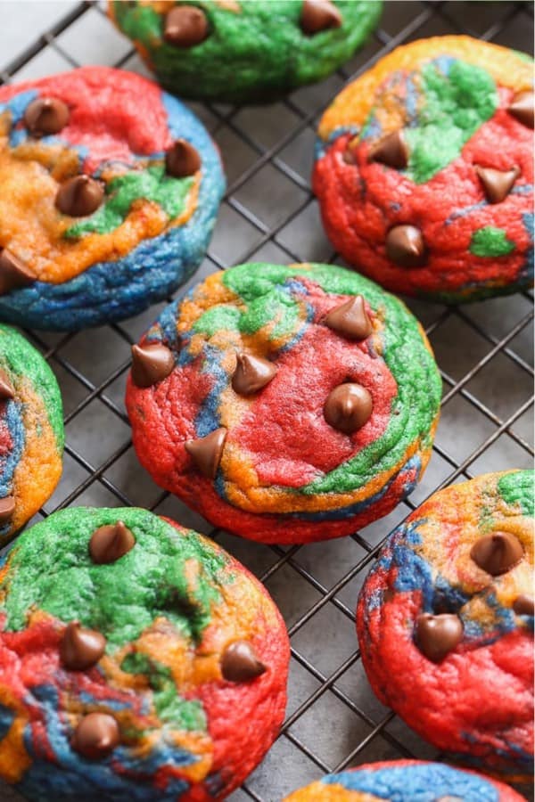 easy rainbow recipe for chocolate chip cookies