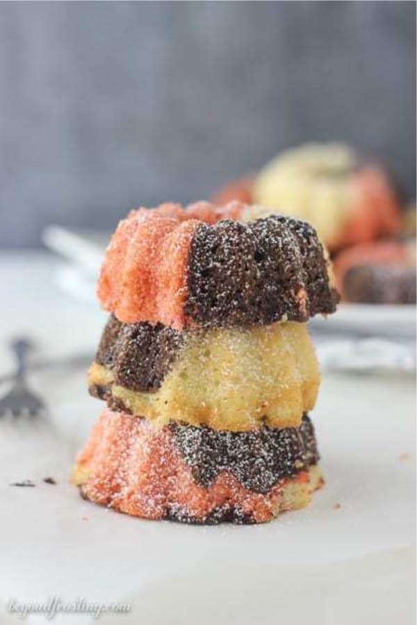 bite sized bundt cake neapolitan recipe
