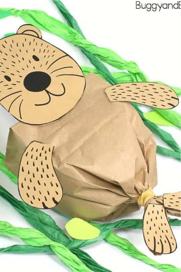 animal craft for kids with brown paper bags