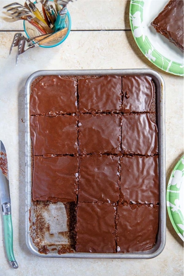 double chocolate sheet cake