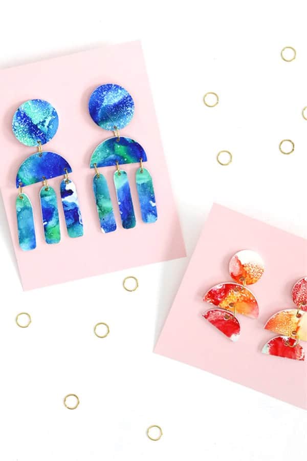 diy earrings with shrinky dink craft