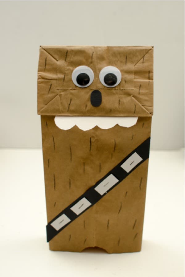 paper bag craft for kids with starwars theme