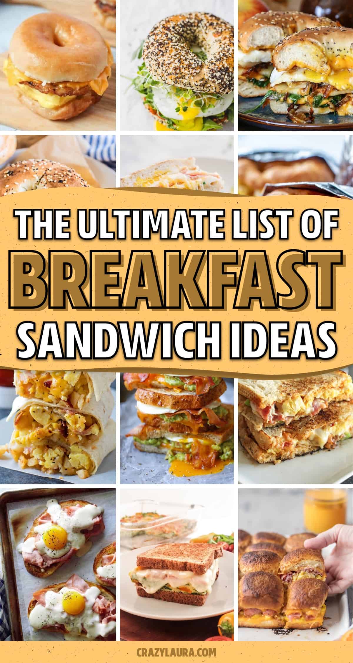 collection of breakfast sandwich recipe ideas