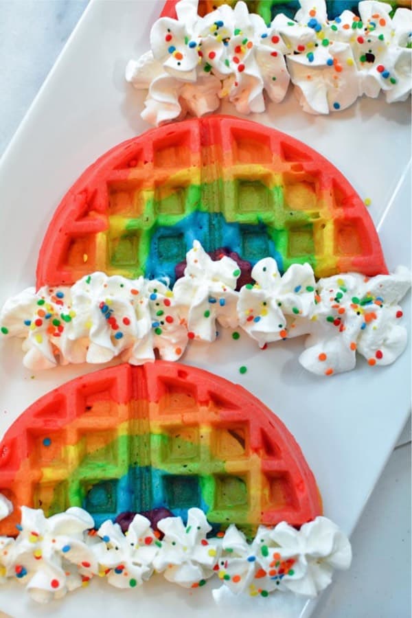 easy rainbow recipe for kids waffles