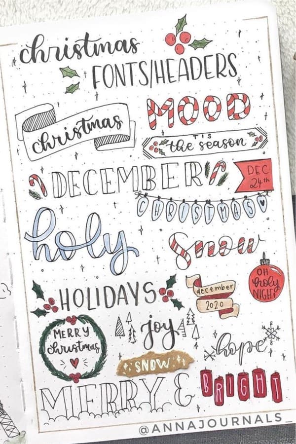 font and header ideas for winter
