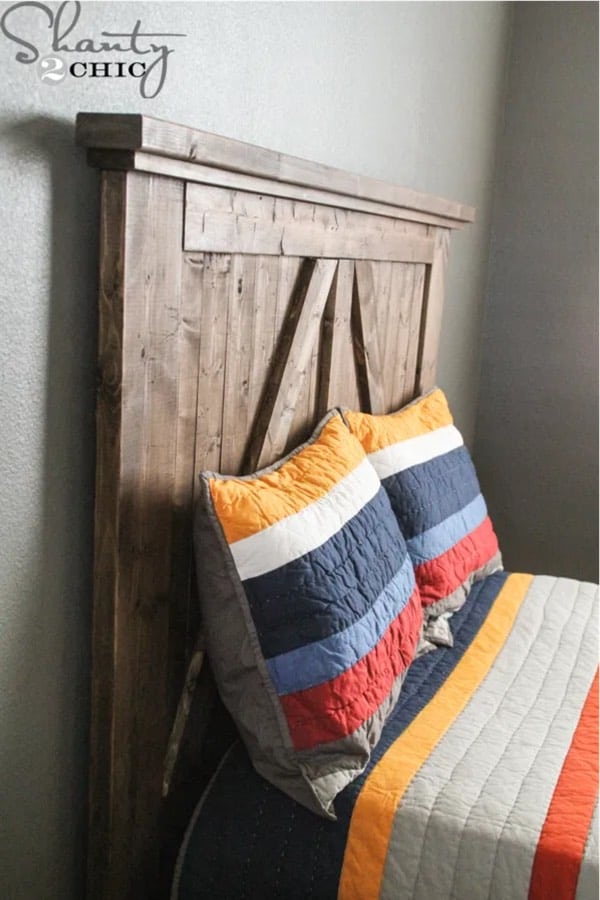 head board for bedroom with barn door style