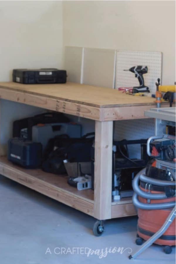 diy workbench tutorial with cheap wood and wheels