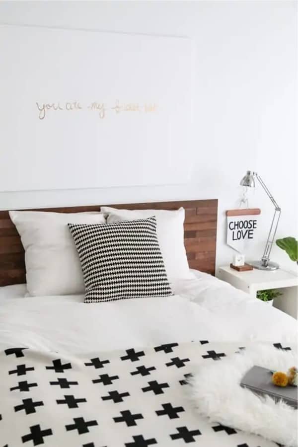 simple ikea hack for cheap head board