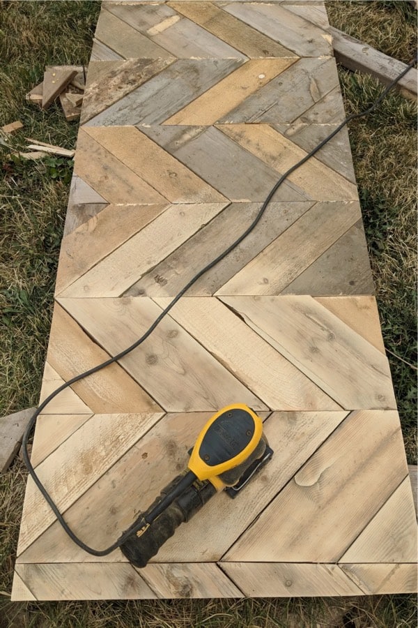how to make herringbone project with pallet