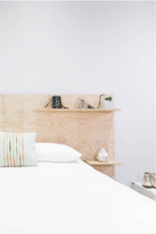 diy headboard build with plywood