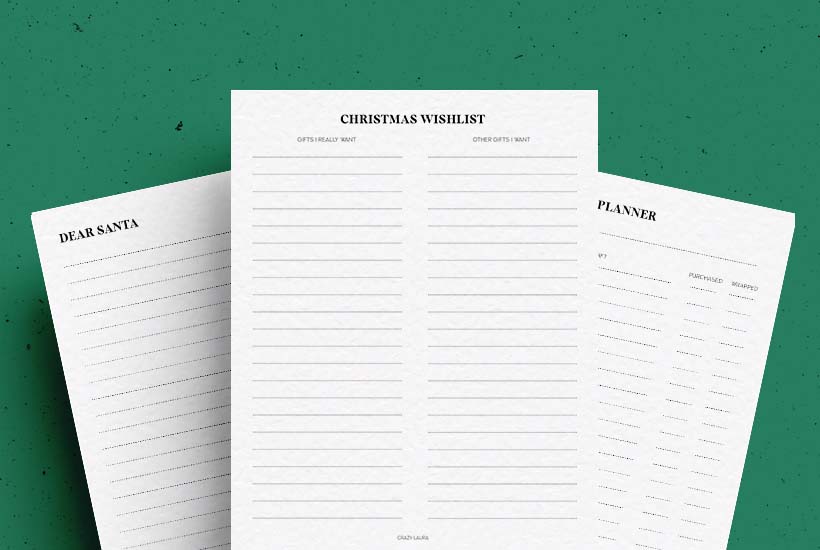 Free Christmas Planning Printables & Holiday Gift List PDFs