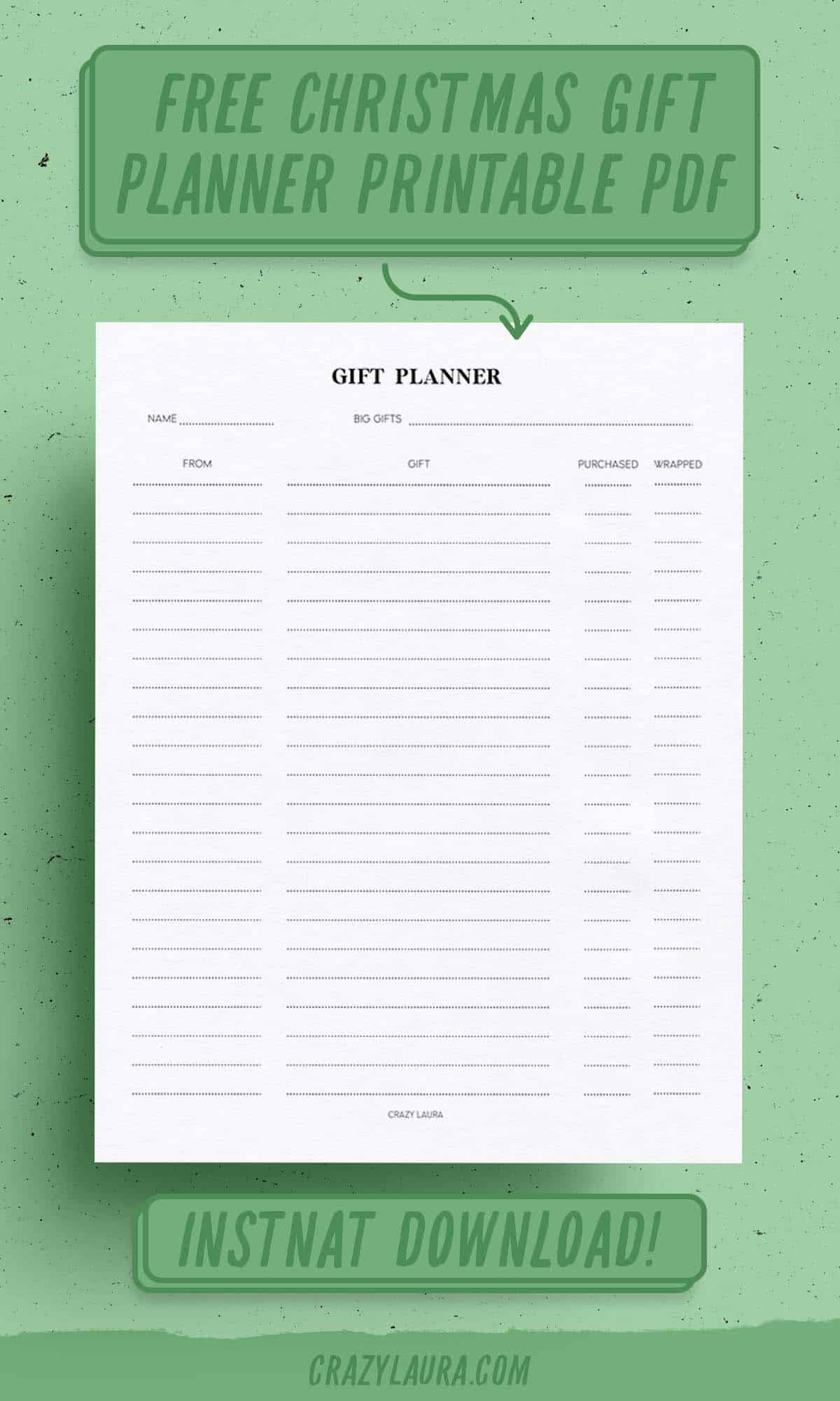simple christmas planning printable template