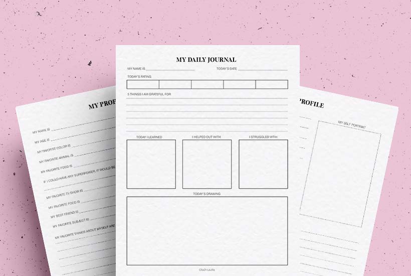 Free Daily Journal And Profile Printables For Kids