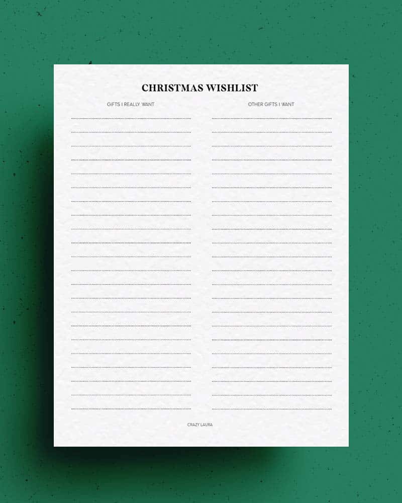 blank christmas list pdf