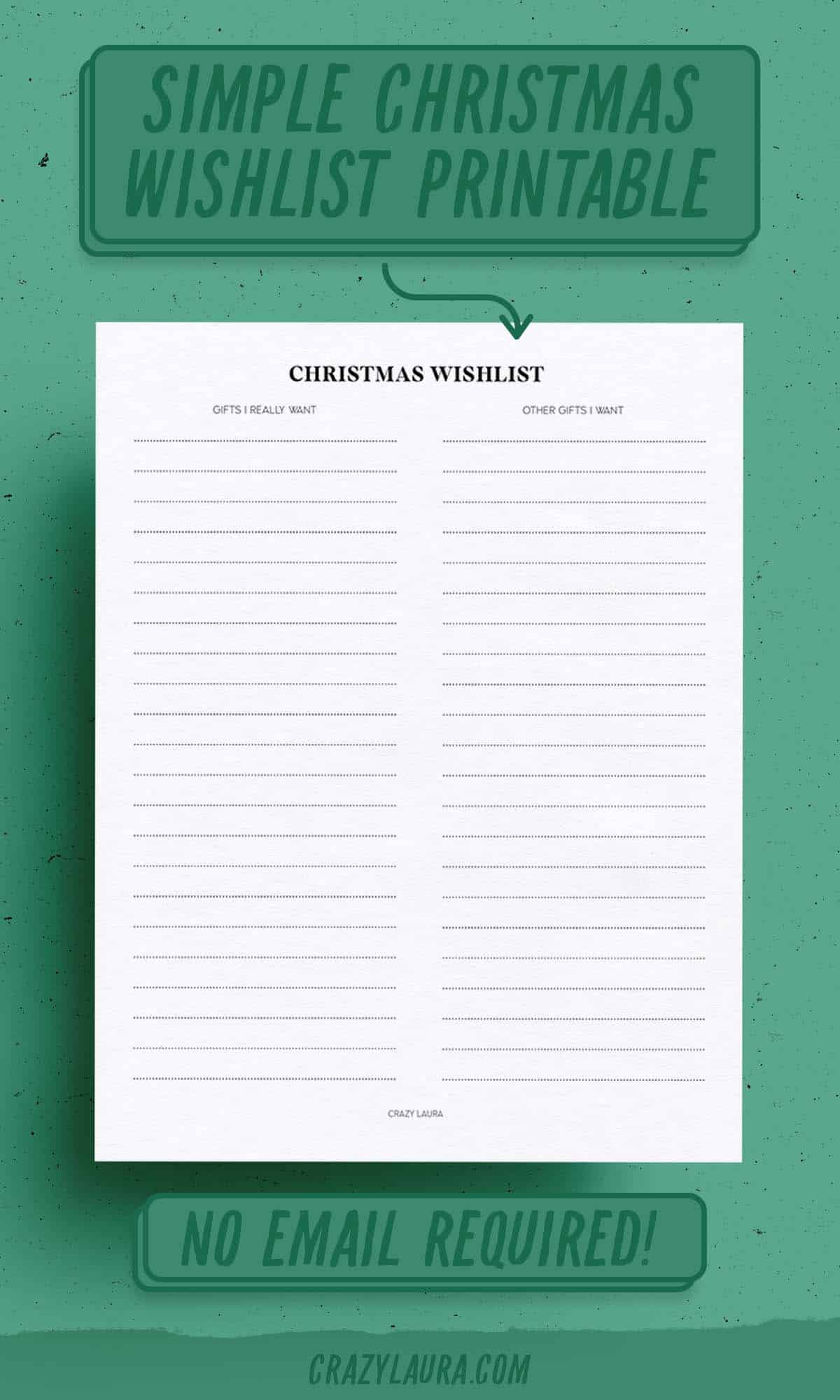 christmas wishlist printable pdf